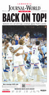 KU Men's Basketball National Champions  (April 5, 2022 Lawrence Journal-World Newspaper)